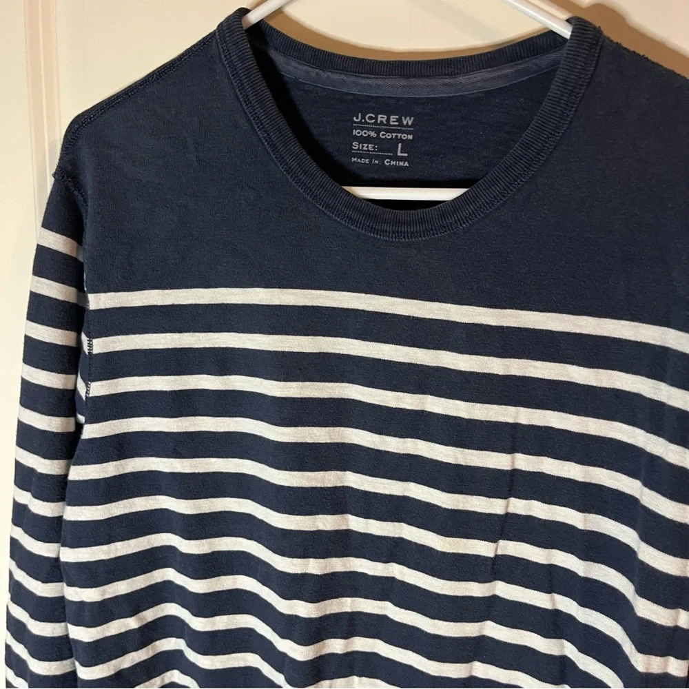 J Crew Distressed Striped Sweater